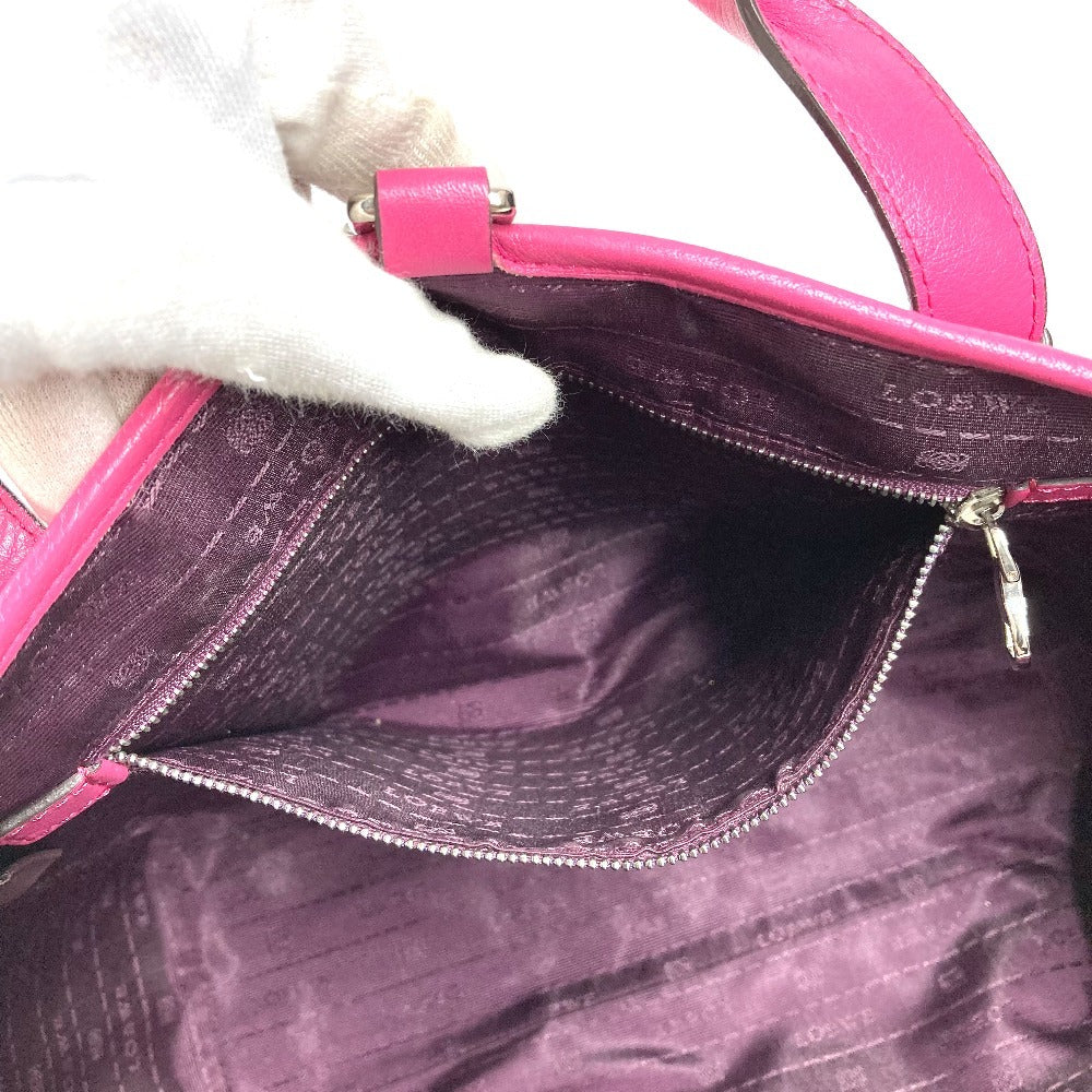 LOEWE Logo Heritage Tote Bag Shoulder Bag Leather Unisex Pink
