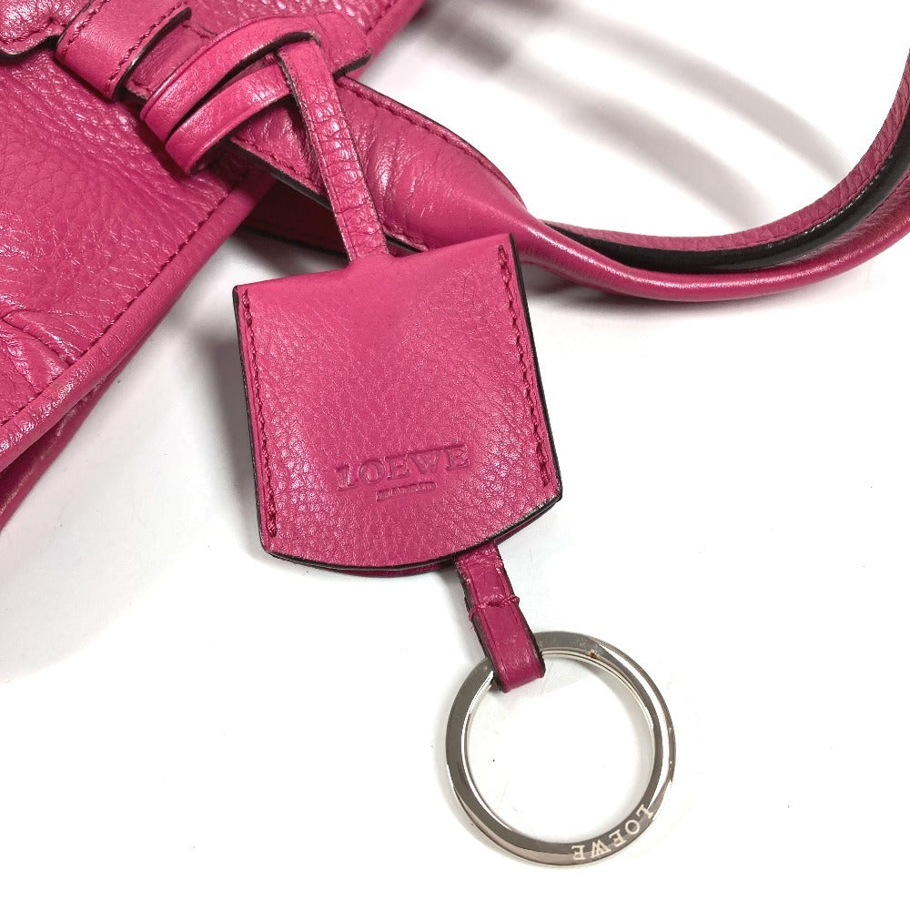 LOEWE ロゴ ヘリテージ トートバッグ カバン 肩掛け ショルダーバッグ レザー ユニセックス ピンク
