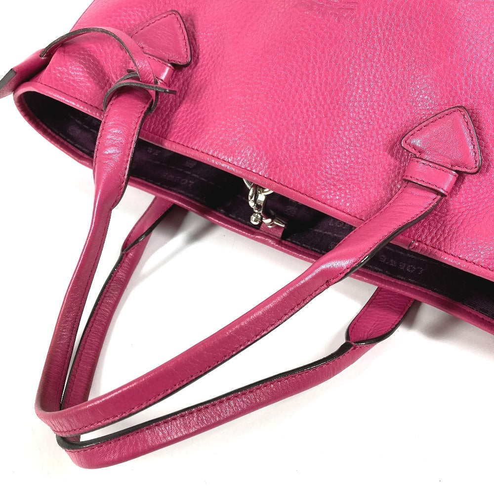 LOEWE ロゴ ヘリテージ トートバッグ カバン 肩掛け ショルダーバッグ レザー ユニセックス ピンク