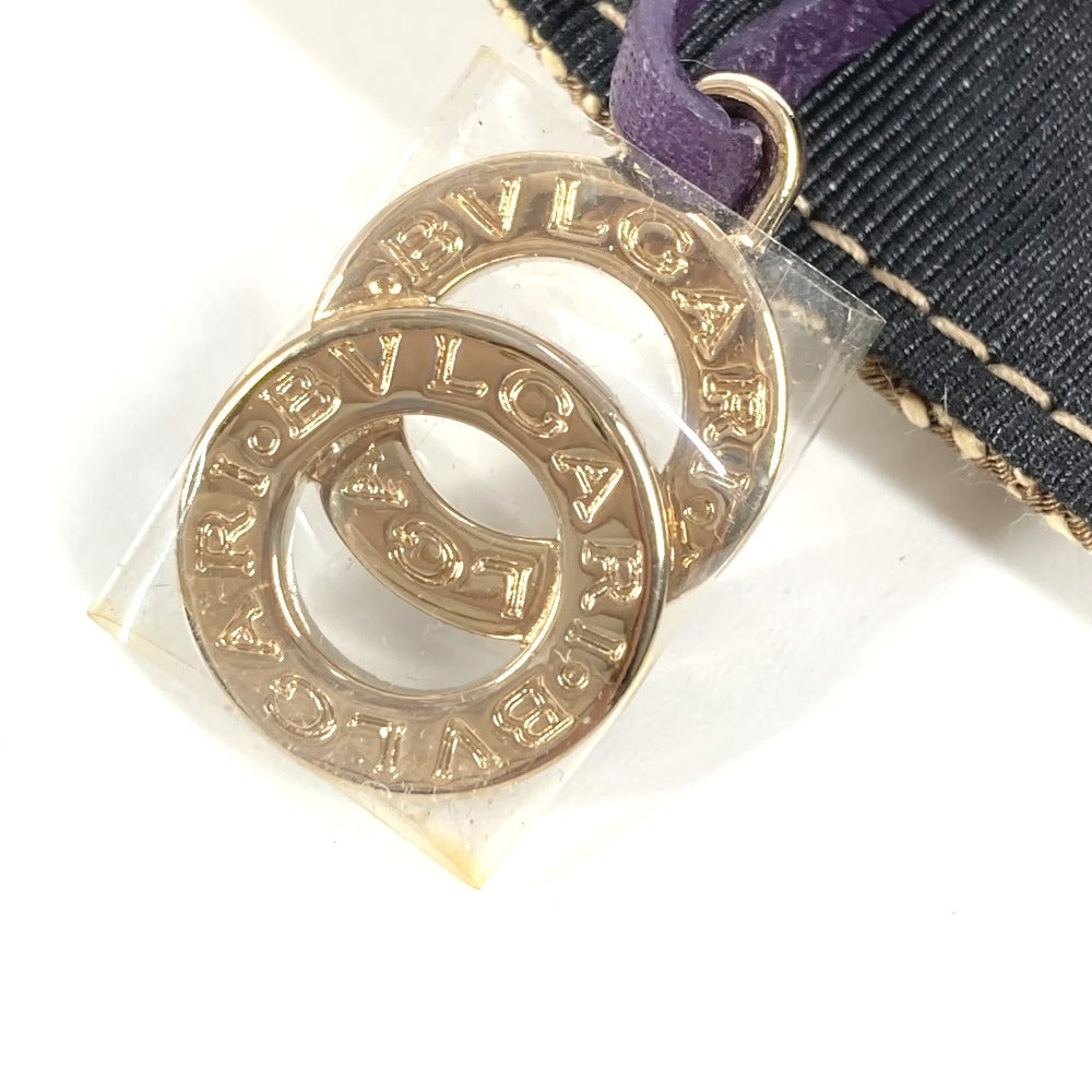 BVLGARI 総ロゴ ブックカバー 3つ折り 本 ステーショナリー 手帳カバー レザー/キャンバス ユニセックス ベージュ