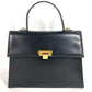 Dior Vintage CD Logo Tweed Logo Bag Flap Handbag Leather Unisex Black