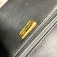Dior Vintage CD Logo Tweed Logo Bag Flap Handbag Leather Unisex Black