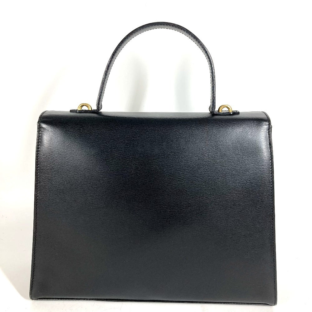 Dior Vintage CD Logo Tweed Logo Bag Flap Handbag Leather Unisex Black