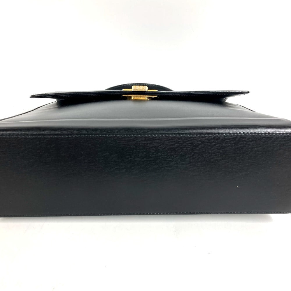 Dior Vintage CD Logo Tweed Logo Bag Flap Handbag Leather Unisex Black
