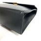 Dior Vintage CD Logo Tweed Logo Bag Flap Handbag Leather Unisex Black