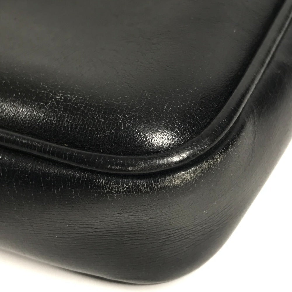 GUCCI 004 056 ヴィンテージ ロゴ 斜め掛け ポシェット カバン ショルダーバッグ レザー ユニセックス ブラック