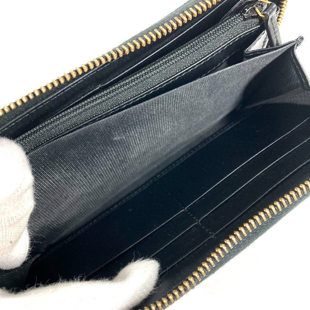 GUCCI 547591 ロゴ ロングウォレット ラウンドファスナー 長財布 レザー ユニセックス ブラック