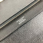 HERMES ヴィンテージ ポシェットジェット セカンドバッグ フラップ カバン ポーチ クラッチバッグ レザー ユニセックス ブラック
