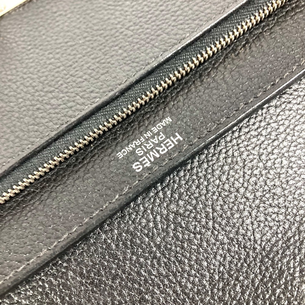 HERMES ヴィンテージ ポシェットジェット セカンドバッグ フラップ カバン ポーチ クラッチバッグ レザー ユニセックス ブラック