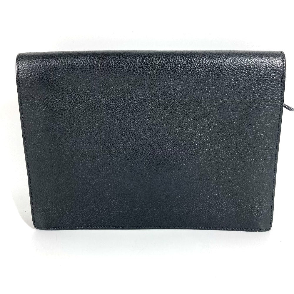 HERMES ヴィンテージ ポシェットジェット セカンドバッグ フラップ カバン ポーチ クラッチバッグ レザー ユニセックス ブラック