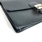 HERMES ヴィンテージ ポシェットジェット セカンドバッグ フラップ カバン ポーチ クラッチバッグ レザー ユニセックス ブラック