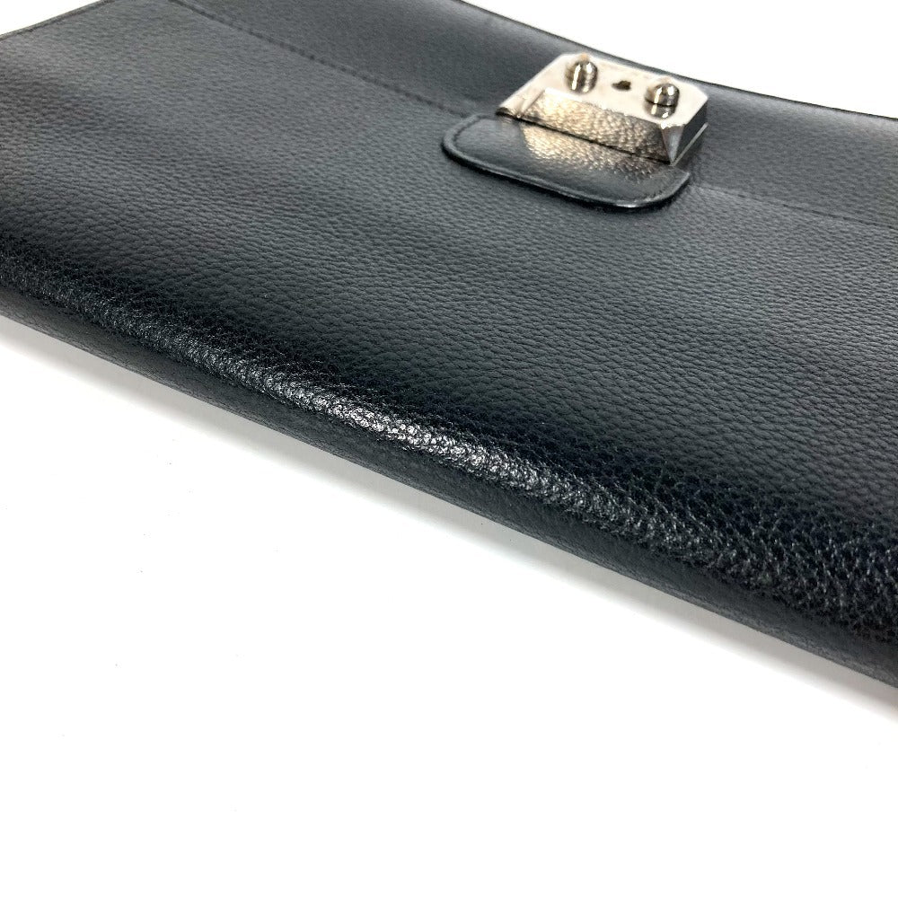 HERMES ヴィンテージ ポシェットジェット セカンドバッグ フラップ カバン ポーチ クラッチバッグ レザー ユニセックス ブラック