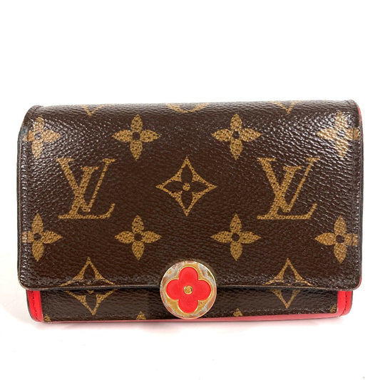 LOUIS VUITTON M64587 モノグラム ポルトフォイユフロールコンパクト コンパクトウォレット 2つ折り財布 モノグラムキャンバス ユニセックス レッド