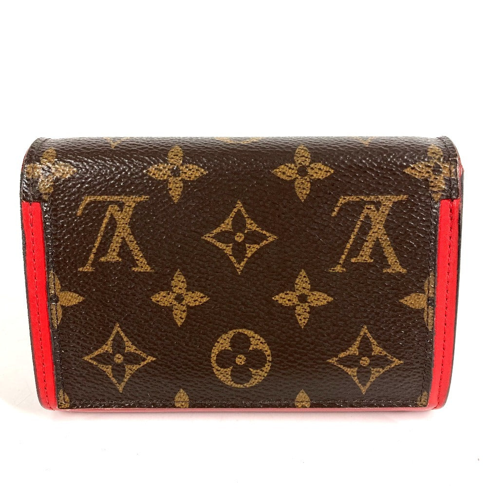 LOUIS VUITTON M64587 モノグラム ポルトフォイユフロールコンパクト コンパクトウォレット 2つ折り財布 モノグラムキャンバス レディース レッド