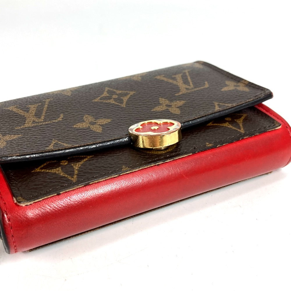 LOUIS VUITTON M64587 モノグラム ポルトフォイユフロールコンパクト コンパクトウォレット 2つ折り財布 モノグラムキャンバス レディース レッド