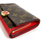 LOUIS VUITTON M64587 モノグラム ポルトフォイユフロールコンパクト コンパクトウォレット 2つ折り財布 モノグラムキャンバス レディース レッド