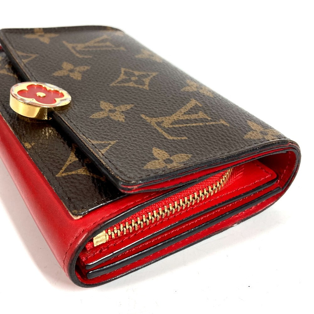 LOUIS VUITTON M64587 モノグラム ポルトフォイユフロールコンパクト コンパクトウォレット 2つ折り財布 モノグラムキャンバス レディース レッド