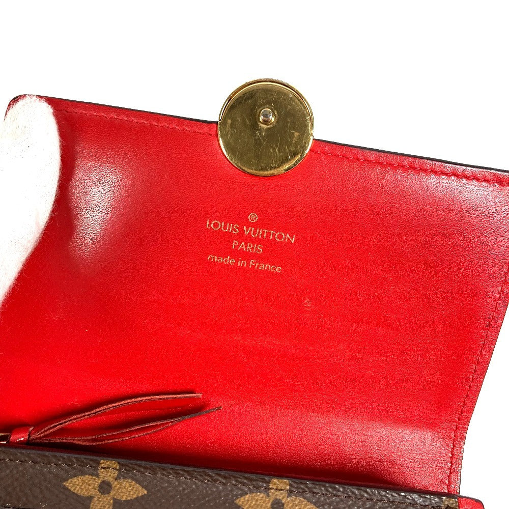LOUIS VUITTON M64587 モノグラム ポルトフォイユフロールコンパクト コンパクトウォレット 2つ折り財布 モノグラムキャンバス レディース レッド