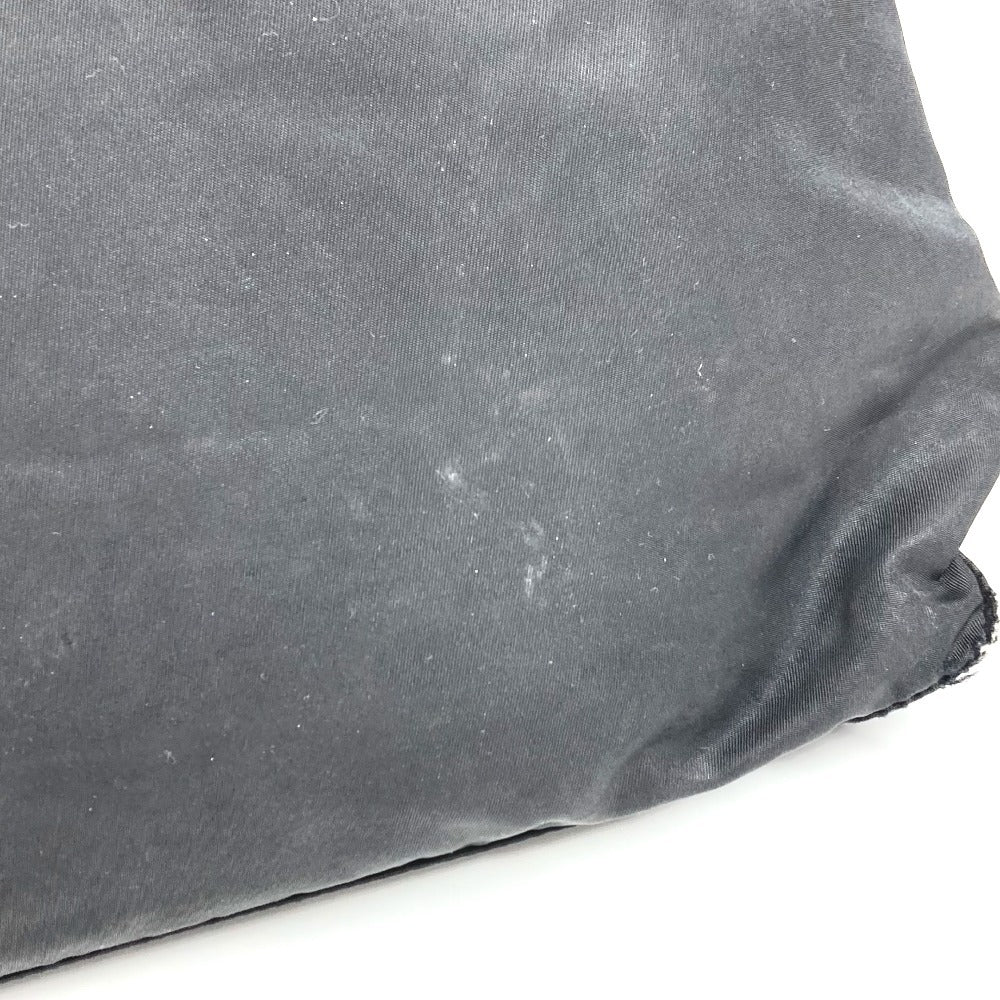 PRADA Triangle Logo Plate Tote Bag Handbag Nylon Unisex Black