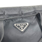 PRADA Triangle Logo Plate Tote Bag Handbag Nylon Unisex Black
