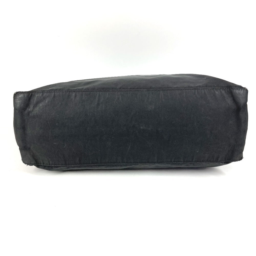 PRADA Triangle Logo Plate Tote Bag Handbag Nylon Unisex Black
