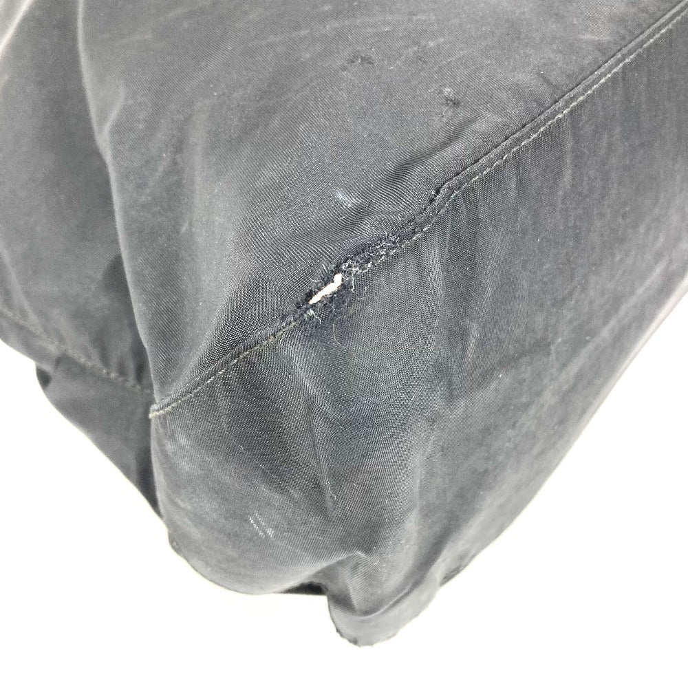 PRADA Triangle Logo Plate Tote Bag Handbag Nylon Unisex Black