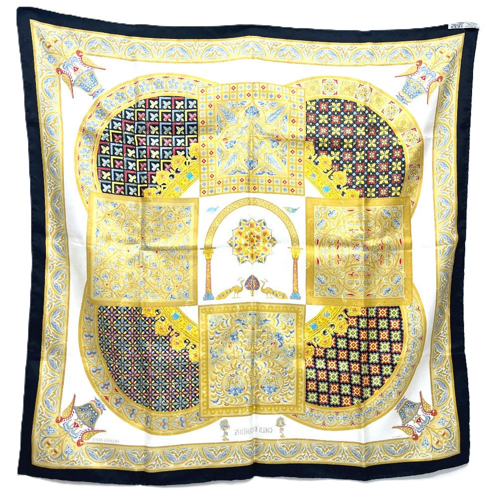 HERMES CIELS BYZANTINS ビザンチンの空 カレ90 カレ 90 カレ アパレル小物 スカーフ シルク ユニセックス ホワイト
