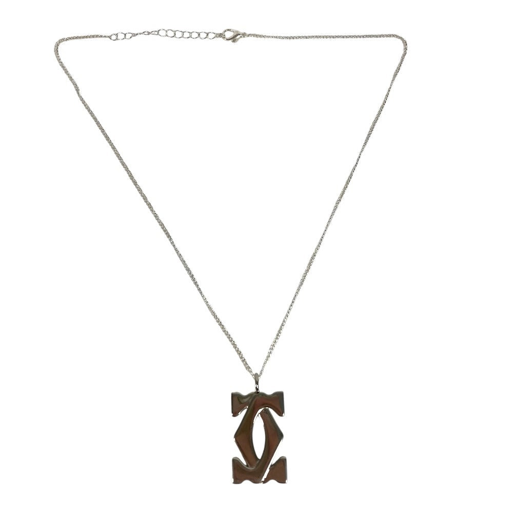 CARTIER ロゴ チャーム ネックレス チェーン アクセサリー ペンダントトップ メタル ユニセックス シルバー