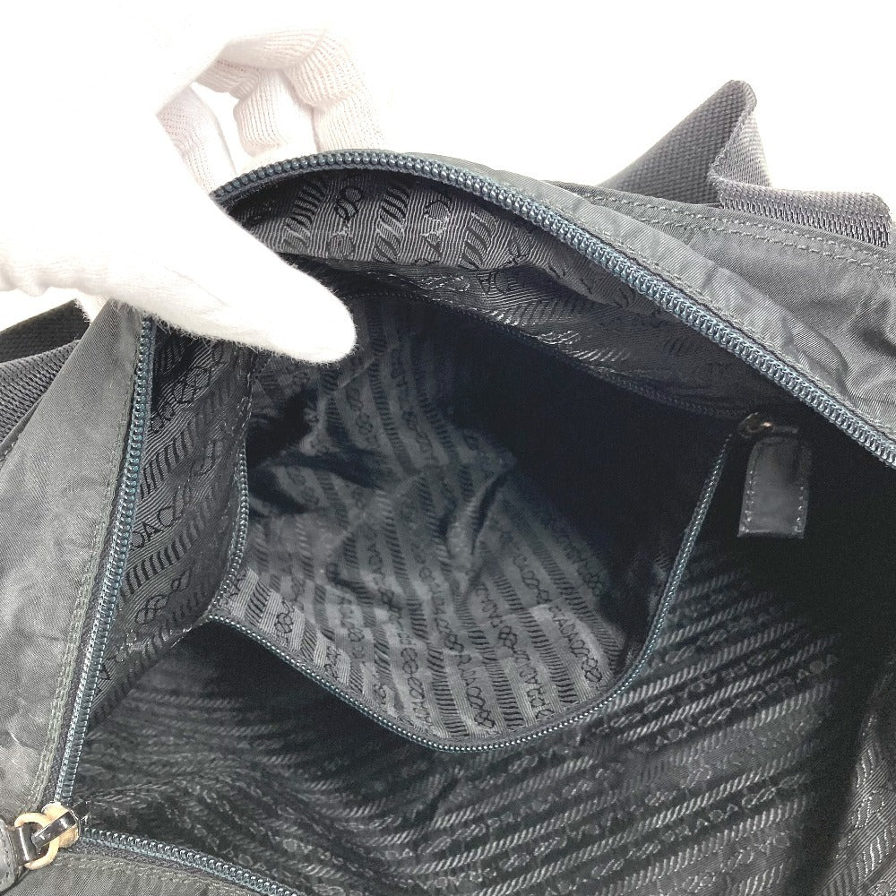 PRADA B5877F Triangle Logo Plate Shoulder Bag Tote Bag Nylon Unisex Black