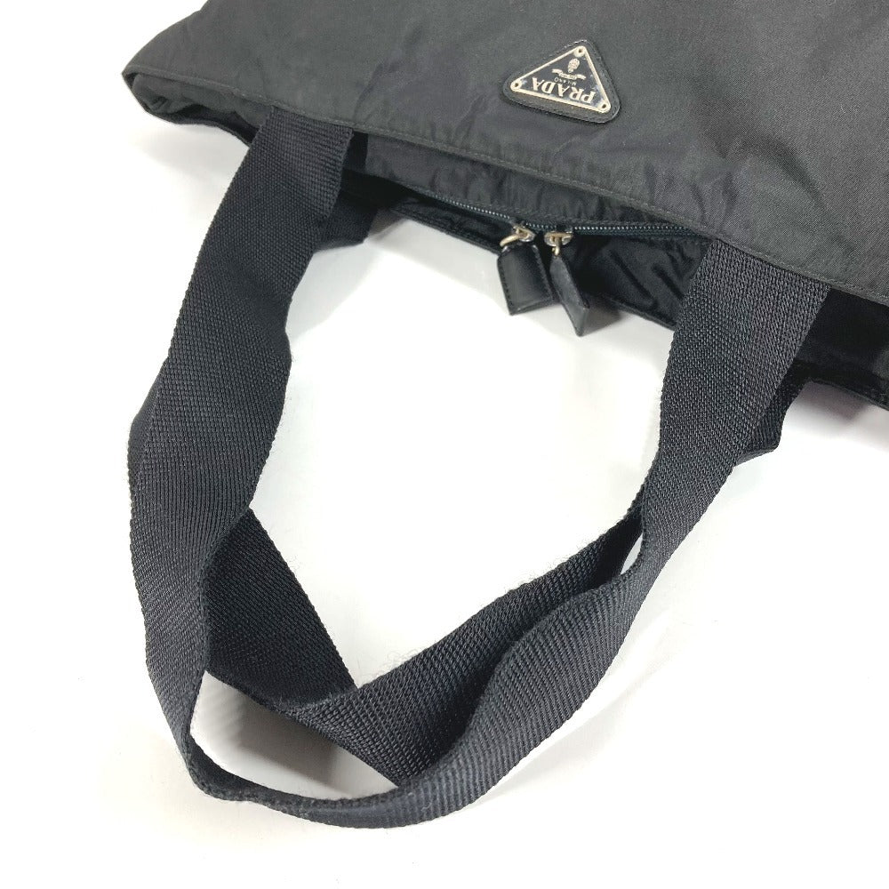 PRADA B5877F Triangle Logo Plate Shoulder Bag Tote Bag Nylon Unisex Black