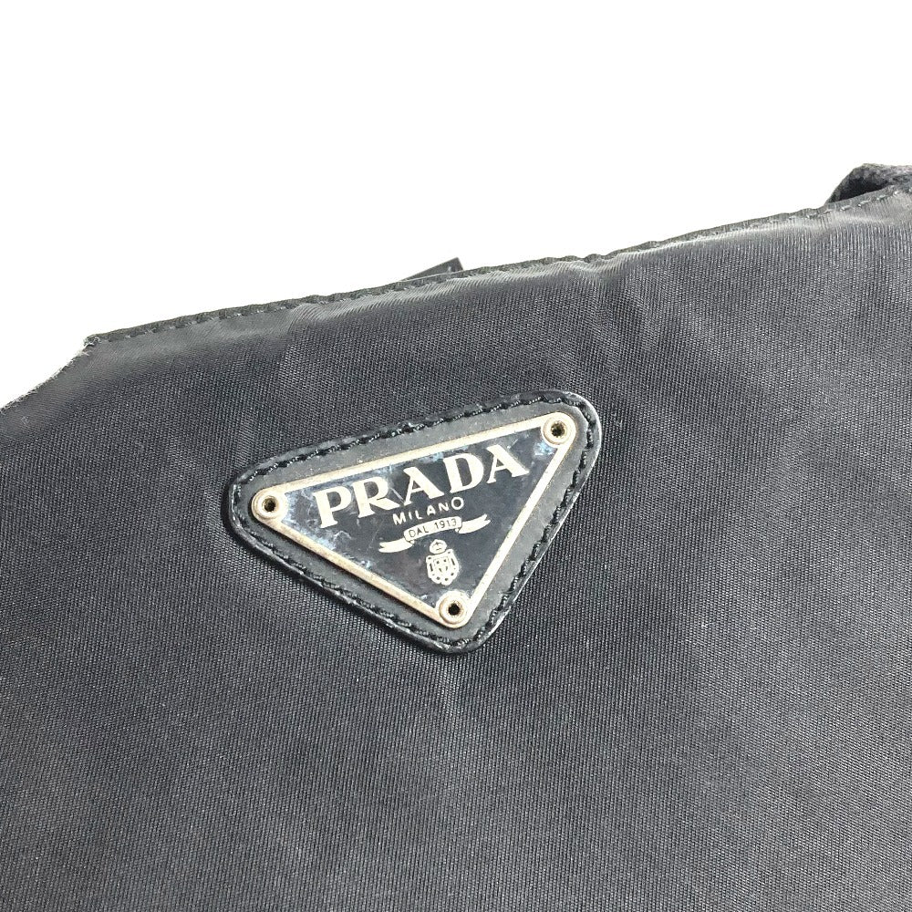 PRADA B5877F Triangle Logo Plate Shoulder Bag Tote Bag Nylon Unisex Black