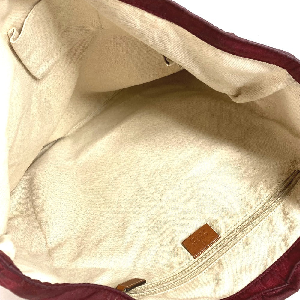 GUCCI 295252 GG Logo Bag Tote Bag Shoulder Bag Vertical Tote Shoulder Bag Leather/Nylon Unisex Wine Red