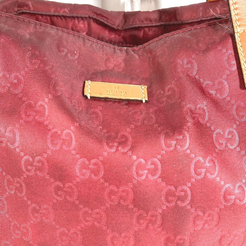 GUCCI 295252 GG Logo Bag Tote Bag Shoulder Bag Vertical Tote Shoulder Bag Leather/Nylon Unisex Wine Red