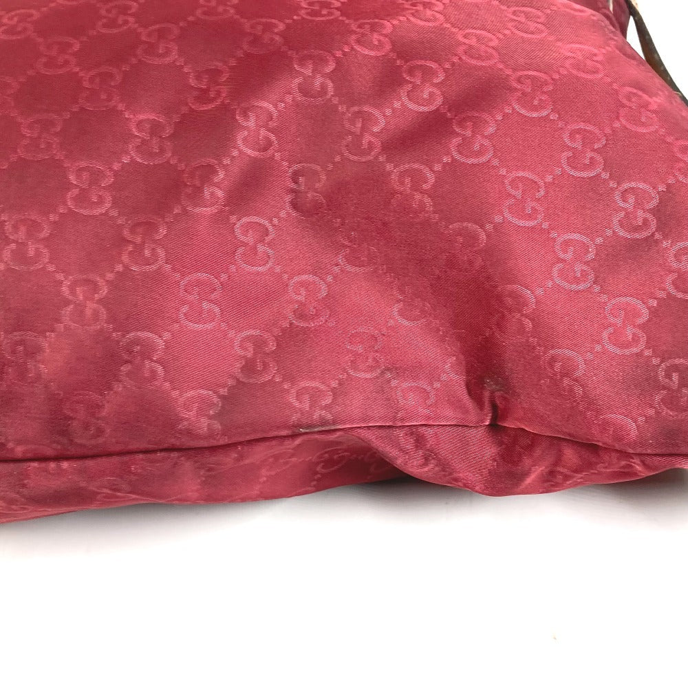GUCCI 295252 GG Logo Bag Tote Bag Shoulder Bag Vertical Tote Shoulder Bag Leather/Nylon Unisex Wine Red