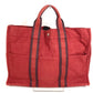 HERMES Foul Tou MM Foul Tou MM Tote Bag Handbag Cotton Unisex Red