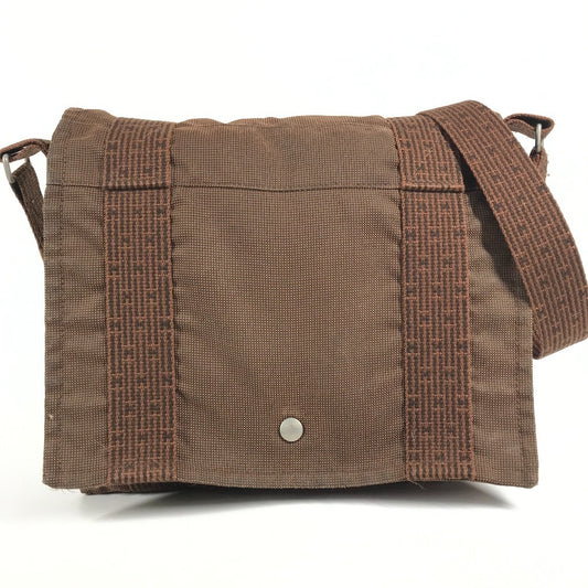 HERMES エールライン バサスPM バサス PM カバン 斜め掛け メッセンジャーバッグ ショルダーバッグ キャンバス ユニセックス ブラウン