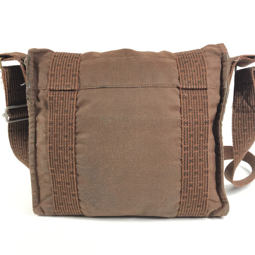 HERMES エールライン バサスPM バサス PM カバン 斜め掛け メッセンジャーバッグ ショルダーバッグ キャンバス ユニセックス ブラウン