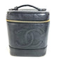 CHANEL A01998 CC ココマーク ロゴ カバン バニティバッグ 縦型 ハンドバッグ キャビアスキン レディース ブラック