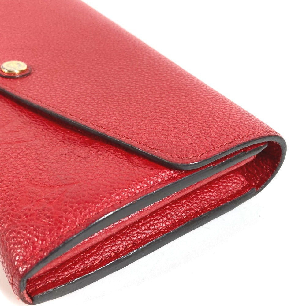 LOUIS VUITTON M61181 モノグラムアンプラント ポルトフォイユ サラ ロングウォレット フラップ 長財布 モノグラムアンプラントレザー ユニセックス レッド