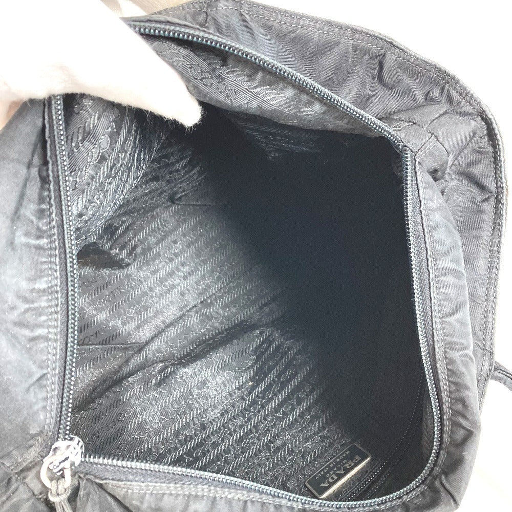 PRADA Triangle Logo Plate Shoulder Tote Bag Handbag Shoulder Bag Nylon Unisex Black