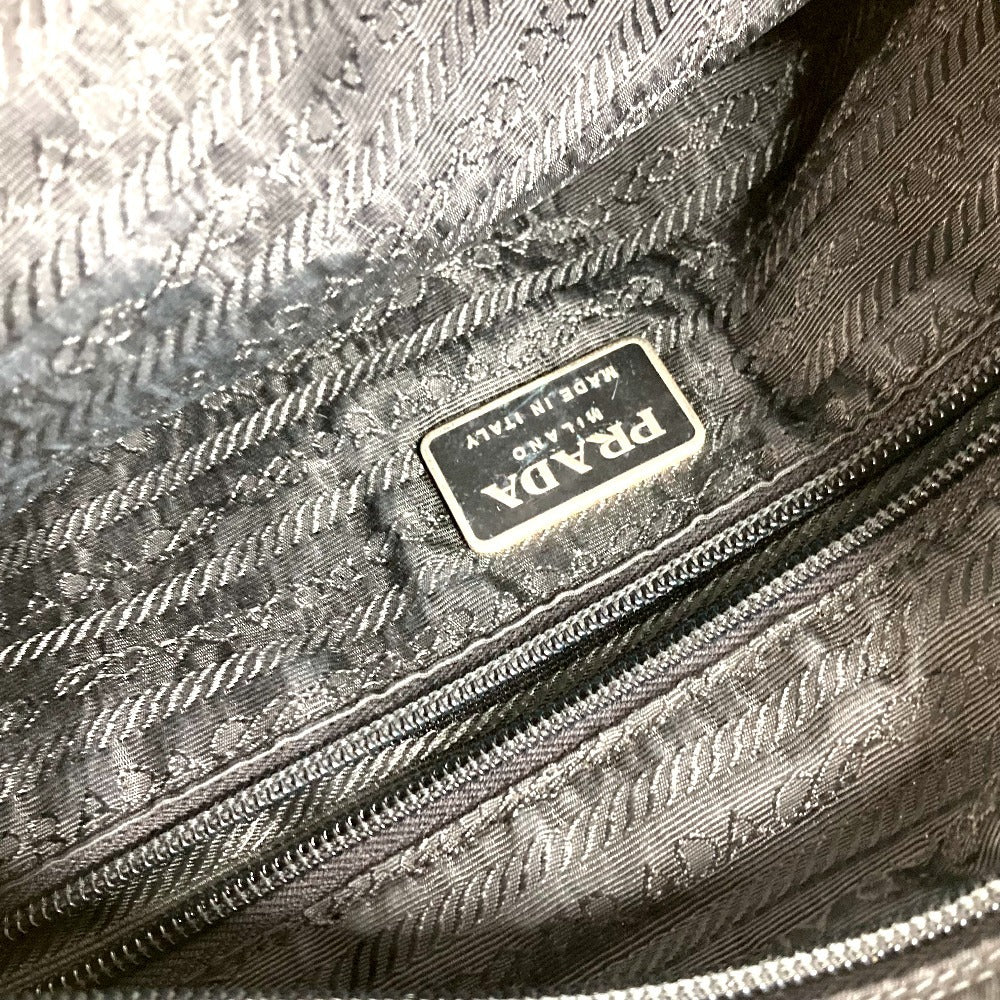 PRADA Triangle Logo Plate Shoulder Tote Bag Handbag Shoulder Bag Nylon Unisex Black