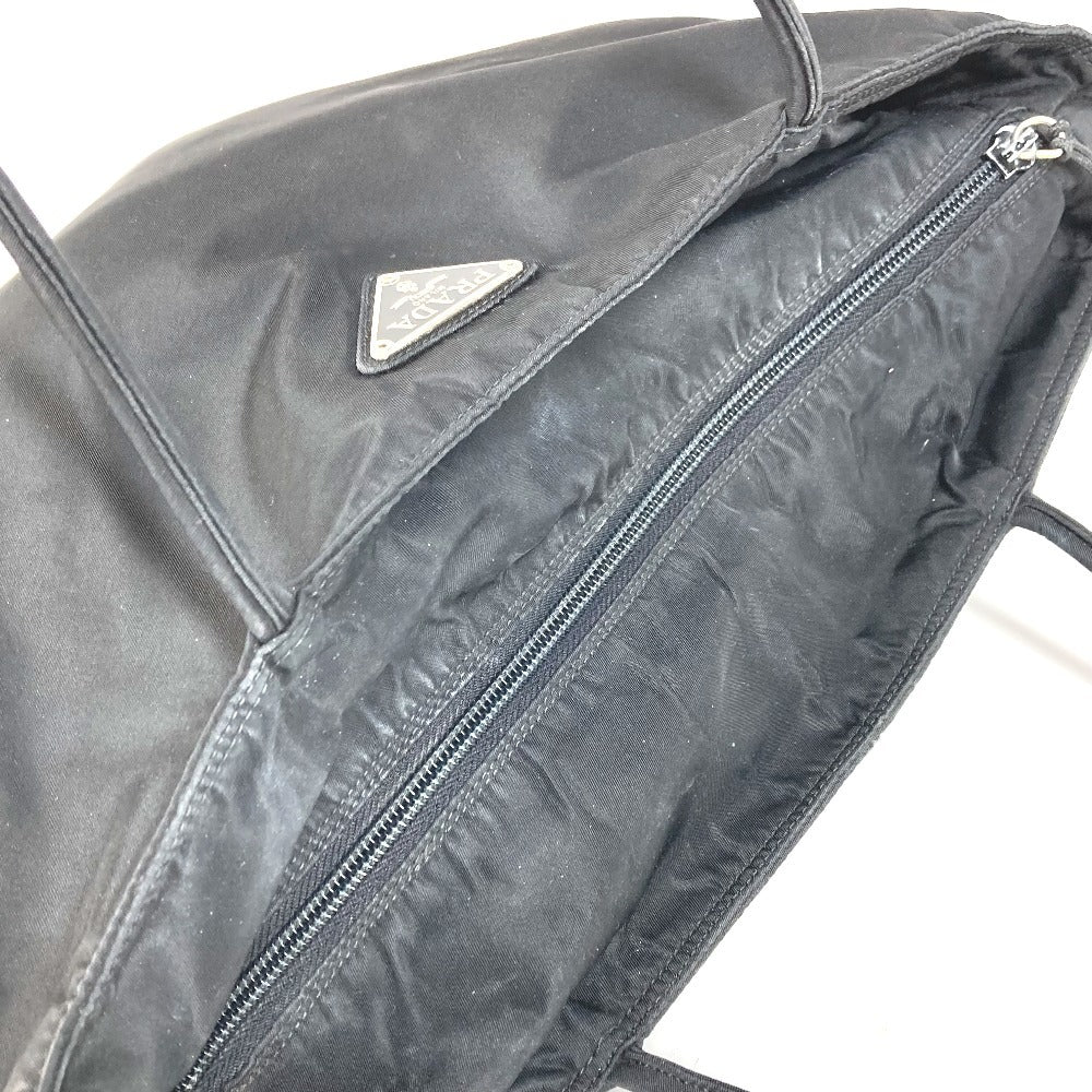 PRADA Triangle Logo Plate Shoulder Tote Bag Handbag Shoulder Bag Nylon Unisex Black