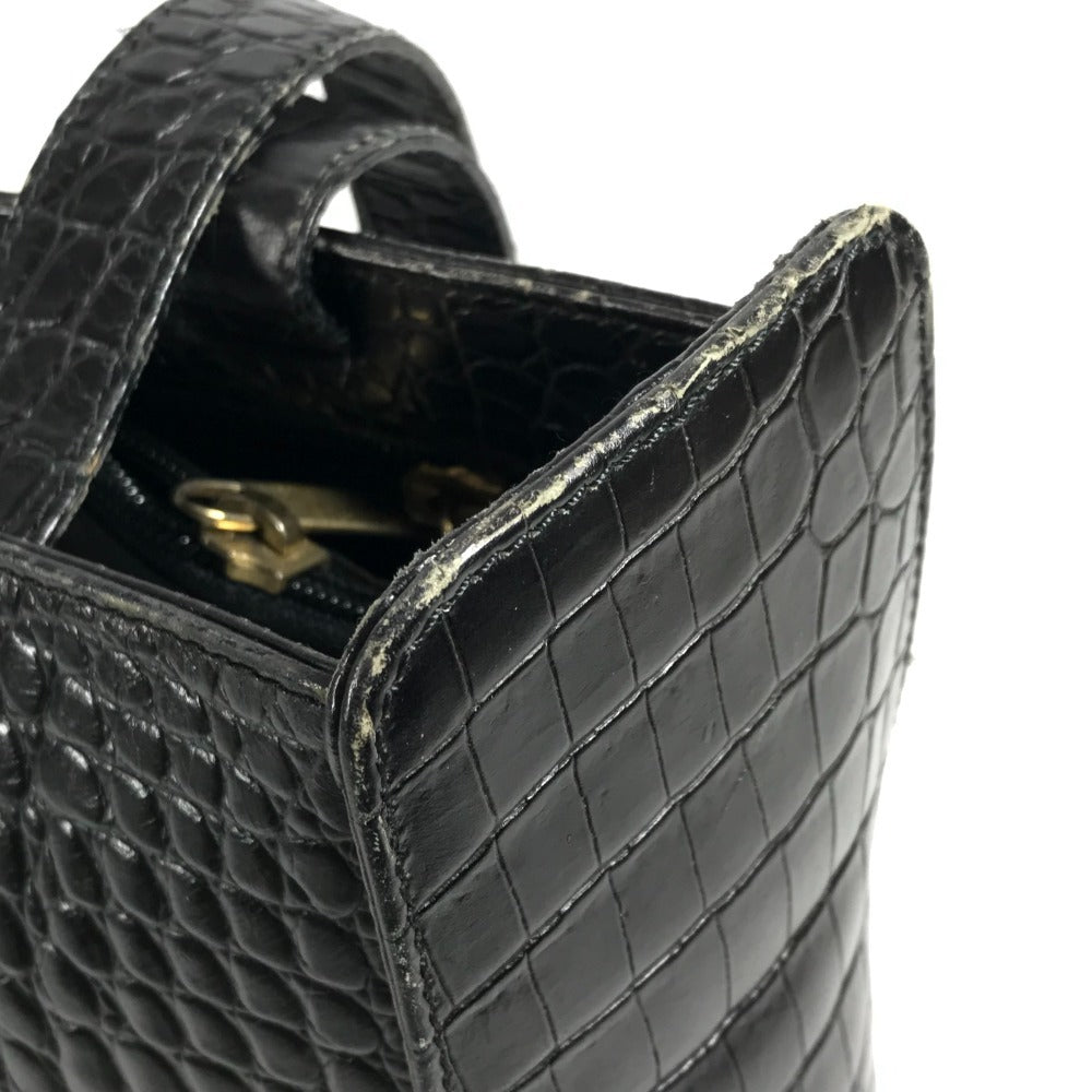 Salvatore Ferragamo ロゴ カバン 肩掛け トートバッグ ショルダーバッグ 型押しレザー ユニセックス ブラック
