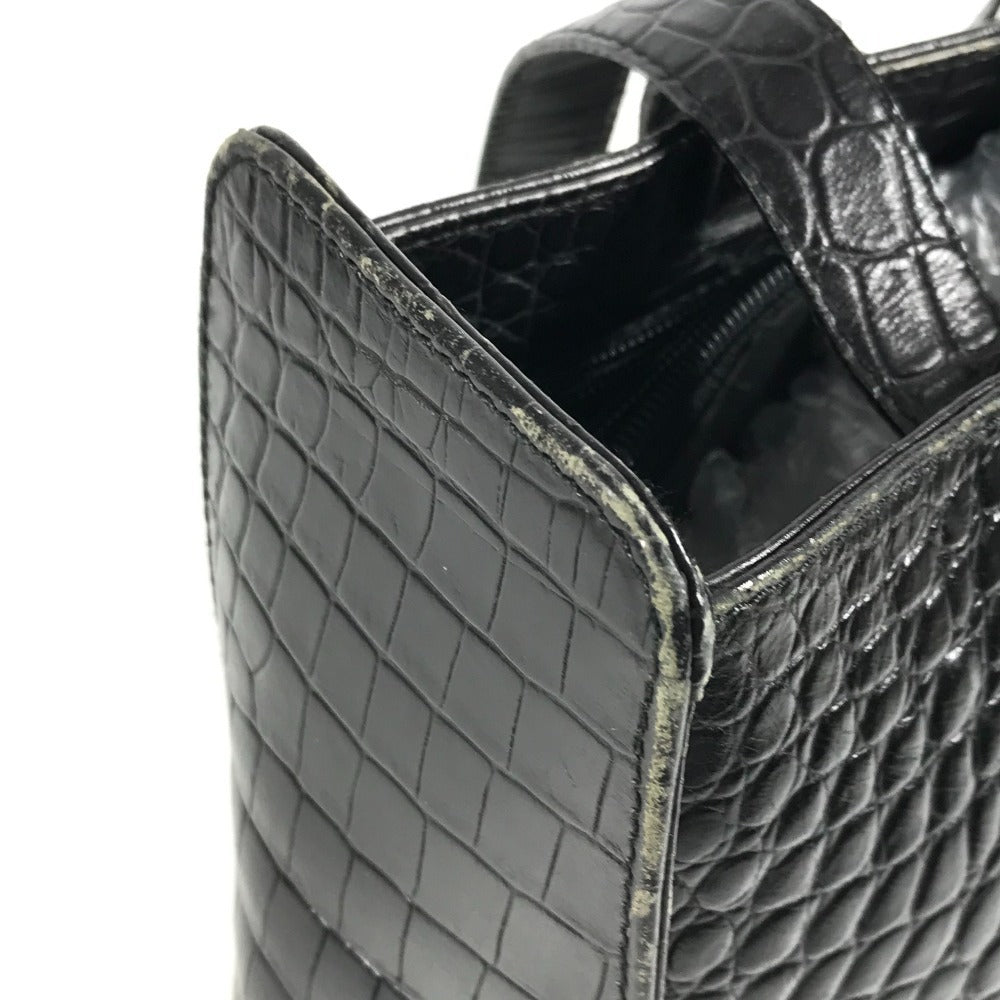 Salvatore Ferragamo ロゴ カバン 肩掛け トートバッグ ショルダーバッグ 型押しレザー ユニセックス ブラック