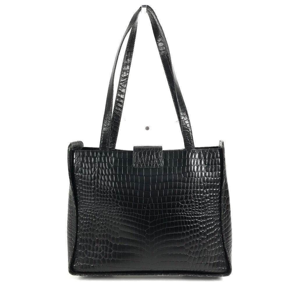Salvatore Ferragamo ロゴ カバン 肩掛け トートバッグ ショルダーバッグ 型押しレザー ユニセックス ブラック