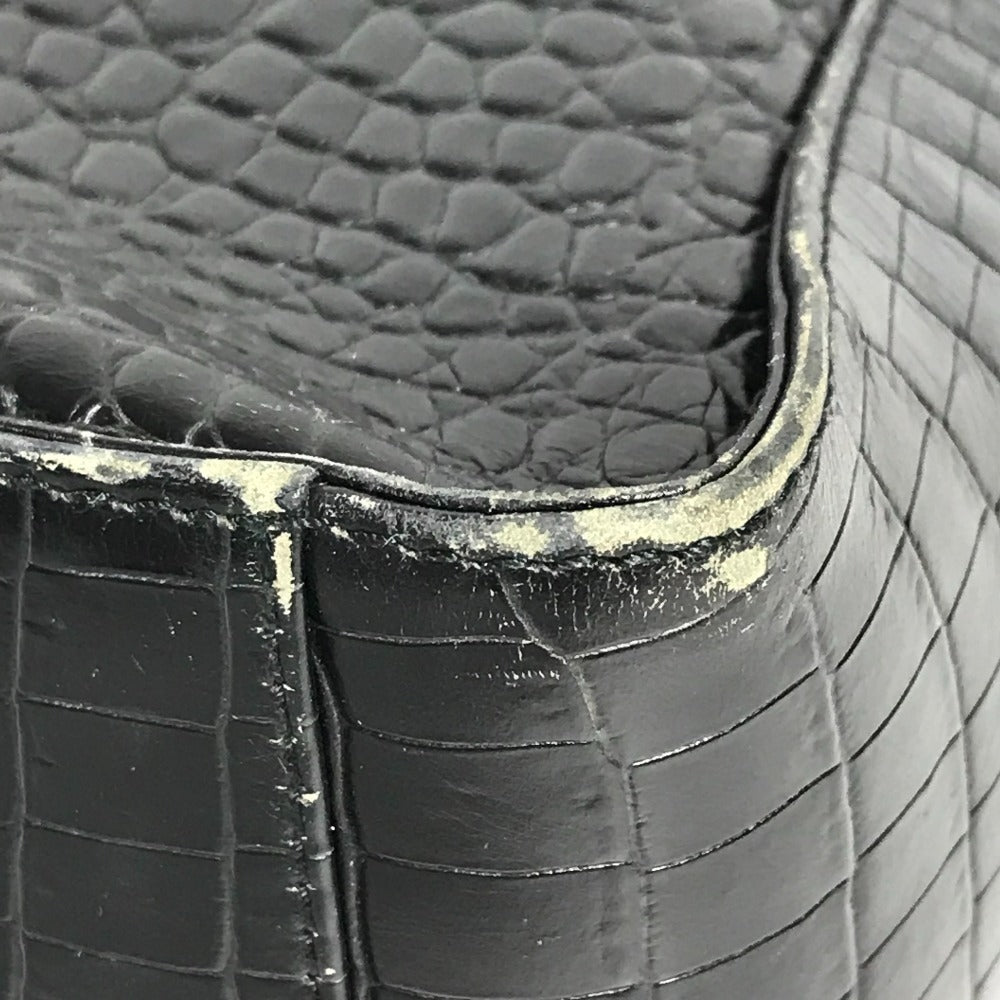 Salvatore Ferragamo ロゴ カバン 肩掛け トートバッグ ショルダーバッグ 型押しレザー ユニセックス ブラック