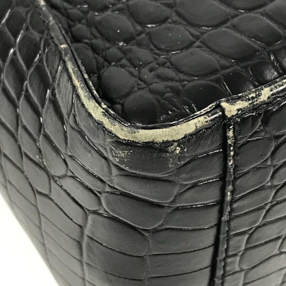 Salvatore Ferragamo ロゴ カバン 肩掛け トートバッグ ショルダーバッグ 型押しレザー ユニセックス ブラック