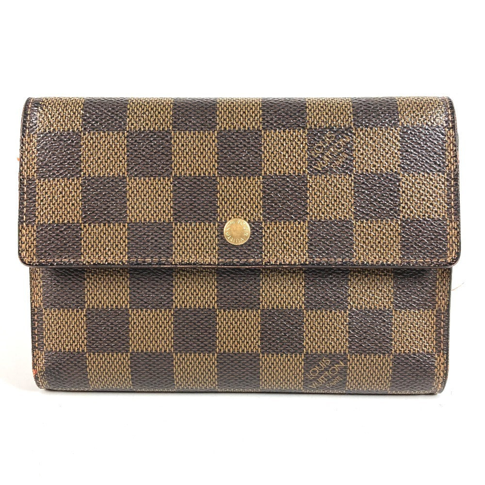 LOUIS VUITTON N61202 ダミエ ポルトトレゾールエテュイパピエ コンパクトウォレット 3つ折り財布 ダミエキャンバス ユニセックス エベヌ ブラウン