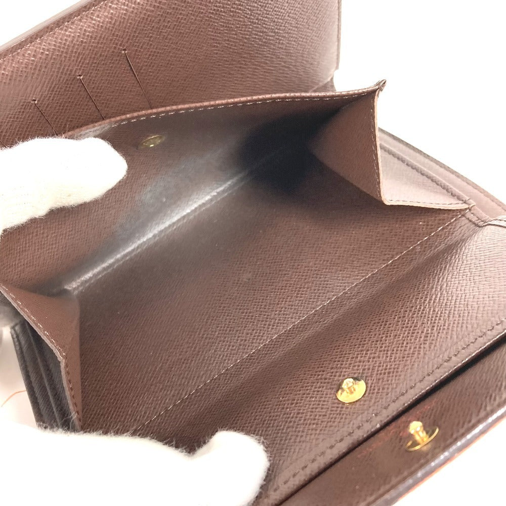 LOUIS VUITTON N61202 ダミエ ポルトトレゾールエテュイパピエ コンパクトウォレット 3つ折り財布 ダミエキャンバス ユニセックス エベヌ ブラウン