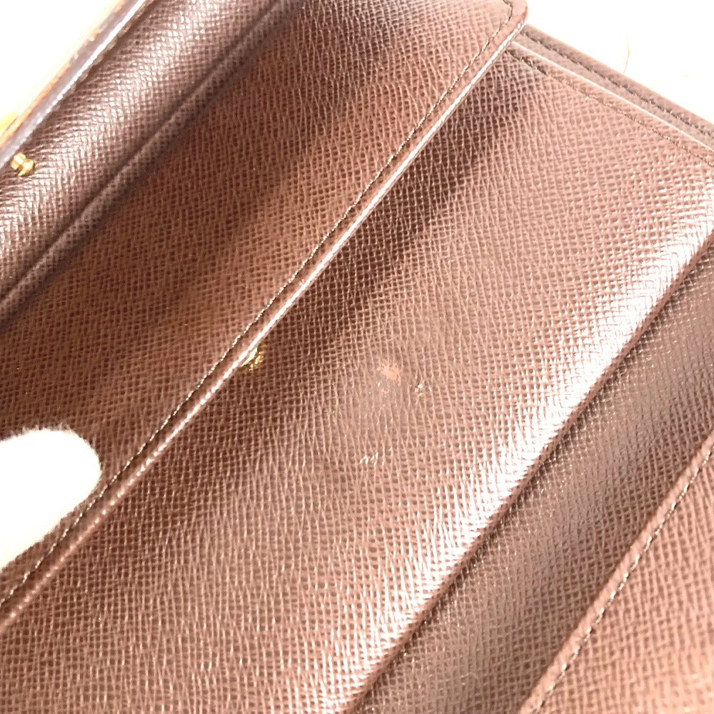 LOUIS VUITTON N61202 ダミエ ポルトトレゾールエテュイパピエ コンパクトウォレット 3つ折り財布 ダミエキャンバス ユニセックス エベヌ ブラウン